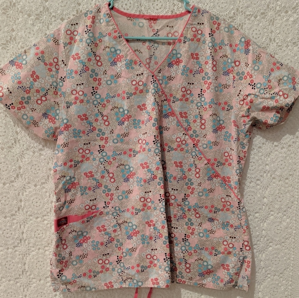 2/$17 Dickies scrub top. Pink. No tag